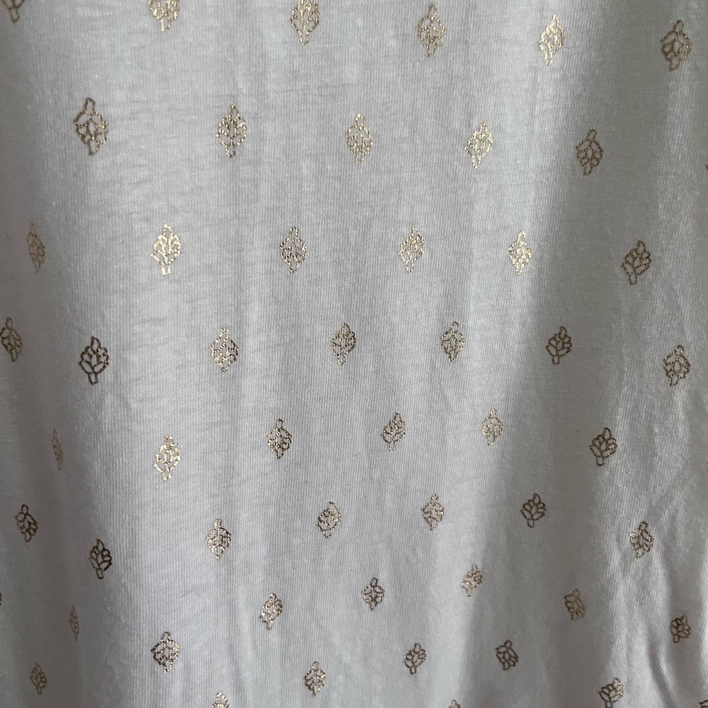 Garnet Hill White Gold Linen Modal Blend Top - Picture 4 of 7